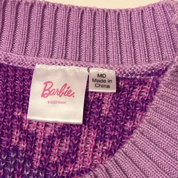 Barbie Pink and Purple Winter Holiday Sweater - Picture 4 of 5